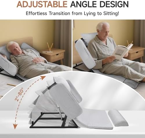 Adjustable Power Lifting Bed Backrest with Remote Control, 2-80° Adjustable Angle Helps Elderly Sit Up Easily, Comfortable Support for Eating and Resting, 300lb Capacity HAPL-01