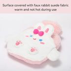 Rabbit Rubber Hot Water Bottle with Soft Removable Knit Outer Lid, Super Quality Classic Rubber Hot and Cold Water Bottle with Cute Image Hand Feet Warmer and Shoulder Pain Relief