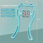 Manual Cervical Neck Massager,With 6 Wheels And 12 Magnets, It Can Be Used To Massage The Cervical Spine, Waist And Legs, Relieve Pain, Prevent Muscle Relaxation, And Promote Blood Circulation. (Blue)