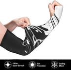 (Black White Music Note) Cooling Arm Sleeves with Thumb Hole Outdoor Gardening Sun Sleeves for Men Women