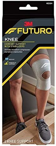 FUTURO Comfort Knee Support with Stabilizers, Ideal for Sprains, Strains, and General Support, Breathable, Small