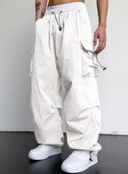 JMIERR Men's Baggy Cargo Pants Trendy Casual Parachute Pant Loose Fit Harem Joggers with Pockets for Streetwear