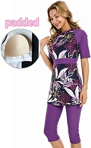 Modest Swimsuit Women's Rash Guard Short Sleeve Swimwear Modesty Swimming Costume Surfing Suit Burkini