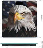 America Flag and Eagle Scale for Body Weight Highly Accurate Digital Bathroom Scales Sturdy Tempered Glass Weighing Scale with LCD Display Fashion Body Fat Smart Scales 400lb