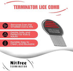 Nit Free Terminator Lice Comb - Professional Stainless Steel Comb for Effective Head Lice Treatment (Color May Vary) (Pack of 1)
