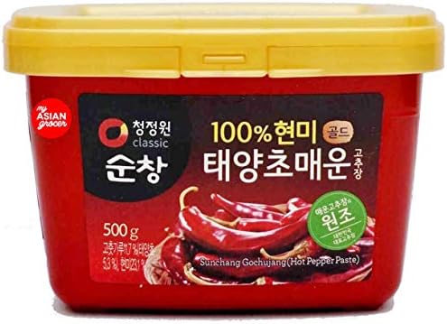 Chung Jung One Sunchang Hot Pepper Paste Gold (Gochujang) 500g, 1EA; 청정원 순창 100% 현미 골드 태양초 매운 고추장