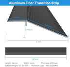 Floor Transition Strip - Aluminum Transition Strips Threshold Ramps for Doorway Aluminum Floor Reducer Molding for Carpet/Entry Door/Tile/Threshold/Wheelchair (Black, 48''x4'')