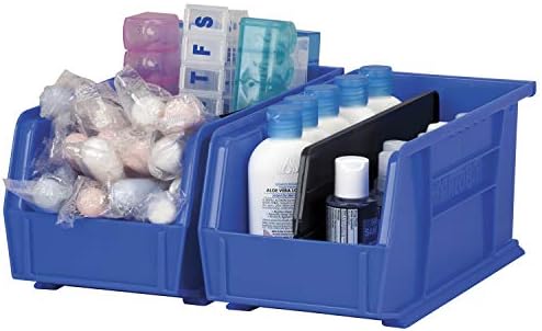 Akro-Mils TiltView Plastic Storage Cabinet with 6 Tilt Out Bins, Horizontal Parts Organizer, Teacher Toolbox, and Office Supply Organizer, 23-5/8" W x 3-1/2" H x 3-3/4" D, Stone