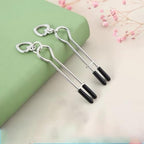 Nipple Clamps Clip for Women Men Adjustable Metal Body Clamps for Women Non-Piercing Body Rings Faux Body Jewelry (Black)