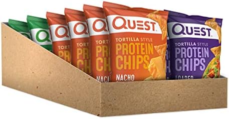 Quest Nutrition Tortilla Style Protein Chips Variety Pack, Chili Lime, Nacho Cheese, Loaded Taco, Low Carb, High Protein, Gluten Free, 1.1 oz (Pack of 12)