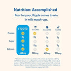 Ripple Original Plant Based Milk | 8g of Quality Sourced Pea Protein, Calcium Rich | Shelf Stable | Vegan & Non GMO Certified | Dairy, Soy, Nut, Gluten, & Lactose Free | 8 Fl Oz Cartons (Pack of 12)