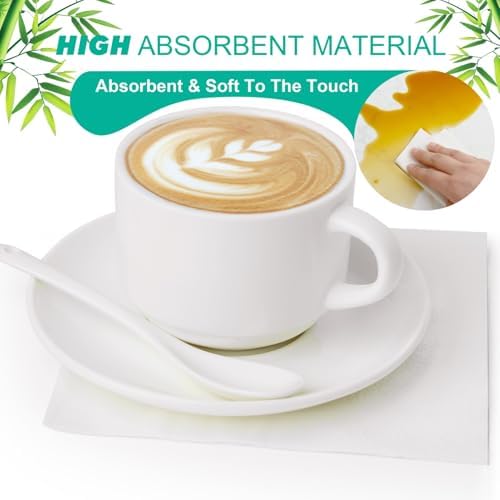 1000 Count Cocktail Napkins Bulk 2-Ply White Beverage Paper Napkins Disposable for Bars, Lunch, Parties, Restaurant and Everyday Use - 5.3 x 5.3 Inch Folded