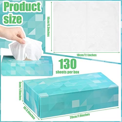 Yinder 12 Packs Facial Tissue Boxes 1560 Sheets Soft Facial Tissue Bulk for Teacher Classroom Spring 2 Ply 130 Sheets Disposable Travel Tissues Bulk for Weeding Car Household Kitchen(Single)