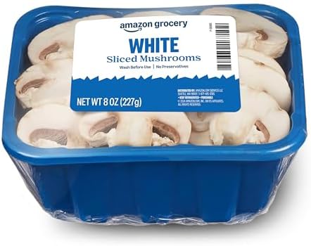 Amazon Grocery, Sliced White Mushrooms, 8 Oz