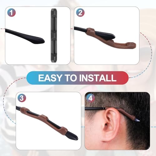 PATIKIL Glasses Temple End Tips Eyeglass Arms Legs Ear Sock Anti Slip Tube Sleeve