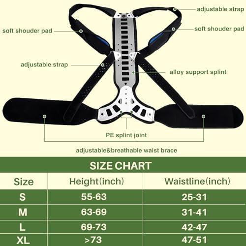 Posture Corrector Back Support for Hunched Back, Kyphosis and Vertebral Compression Fracture Men and Women (Medium)