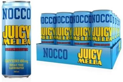 24 Cans NOCCO BCAA Drink Juicy Melba Summer Edition 2023 Buxtrade 330 ml 105 mg Caffeine