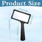 Magnifying Glass for Reading, Rectangle Large Viewing Area Handheld 10X Magnifying Glass Scratch Resistant Glass Lens Magnifier for Seniors Reading Observation Hobbies Repair