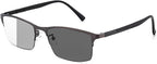Intelligent Dual Focus Reading Glasses, Photochromic Presbyopia Readers, Men Classic Rectangle Sunglasses 1.0 2.0 3.0
