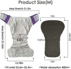 3 Pack Adult Cloth Diapers with Oversized Diaper Inserts, TPU Waterproof Nappy Reusable Washable Elderly Incontinence Care Protection Nappies Underwear for Men or Women, Waist 23.6-35.4 Inches (M)