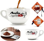 Hot Coco Mug Set,Ceramic Coffee Mug and Hot Chocolate Powder Set with Elegant Packaging, Perfect for Mom, Dad, Coworkers, or Housewarming Presents