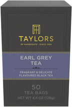 Taylors of Harrogate Earl Grey, Black Tea, Pillow Bags, 50 Count (Pack of 1), Fragrant, Delicate & Light, Caffeinated, Enjoy Hot or Iced, 50 Teabags