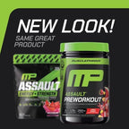 MusclePharm Assault Pre Workout Powder for Men & Women – Energy & Strength Boost Pre-Workout Supplements with Beta Alanine, Caffeine, Creatine & Betaine Anhydrous – 30 Servings, Fruit Punch Flavor