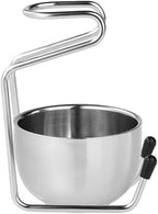 2 in 1 Shave Cup with Stand Holder Set Shaving Bowl with Stainless Steel Shaving Stand Brush Holder Set Razor Brush Bowl Grooming Tool for Men Beard Cleaning