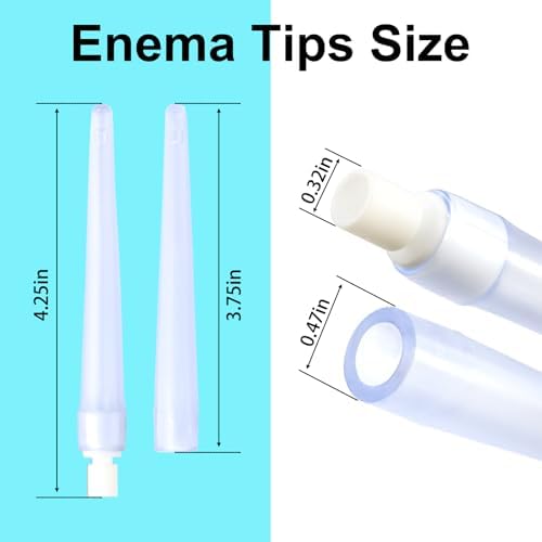 20 Pcs Enema Replacement Flexible Tips for Enema Kit with Connectors, Soft Enemas Attachment Backup Tips for Colon Cleansing PVC Comfortable Reusable Nozzle Enema Attachment