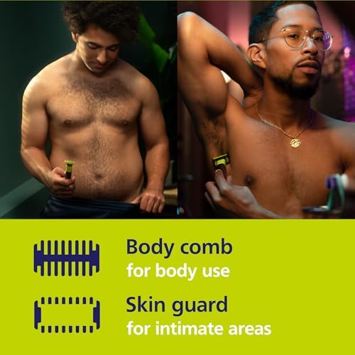 Philips Norelco OneBlade 360 with Connectivity Hybrid Face + Body, Electric Beard Trimmer, Shaver and Body Groomer Kit with 360 Blade Tech, 1x360 Blade, 5-in-1 Comb, Travel Case, Model QP4631/90