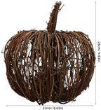 Cabilock Rattan Pumpkin Decoration - Handmade Woven Pumpkin for Fall Decor Ideal for Halloween Party Centerpiece Dark Brown 9.84 X 8.66 X 8.66 Inches