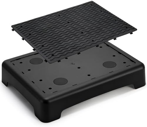 Lawei Mobility One Step Stool for Elderly/Adult, 3.5 Inch Plastic Platform Step Stool with Non-Slip Ribbed, Portable Wide Half Step Stools for Car, Bed, Stairs, Bathroom, Indoor Outdoor, Holds 400Lbs