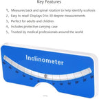 Scoliometer, Portable Device with Spine Contour and Metal Ball Insert for Measuring Spinal Alignment，Measure Spine Slope