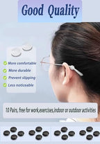 OPUGIT Silicone Eyeglasses Temple Grips Retainer, Upgraded Mini Round Eyewear Retainer, Anti-Slip Glasses Retainers 10 Pairs