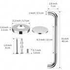 Anti-Slip Chrome Grab Bar 16 Inch, iMomwee 2 Pack Stainless Steel Bathroom Grab Bar w/Knurled Grip, Safety Shower Grab Bar for Wall, Toilet Balanced Support Bar Bathtub Assist Handle for Elderly