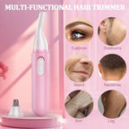 Nose Hair Trimmer for Women Rechargeable :2024 Upgrade 2 in 1 Nose Trimmer for Women, Painless Eyebrow & Facial Hair Trimmer- Dual-Edge Blades, IPX7 Waterproof, Portable for Easy Cleansing, Pink