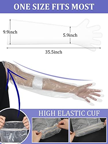 Sosation 50 Pcs Waterproof Arm Cast Cover for Shower Bath, Arm Cast Sleeve Protector, Adult Long Cast Bandage Protector Bag Covers for Shower Broken Wound Wrists Elbow(35.4 Inch)