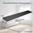 LIEKUMM 3/4" Rise Rubber Threshold Ramp for Doorways, 2500 lbs Heavy Duty Door Sill Ramp with Adhesive, Non-Slip Indoor Transition for Wheelchair, Walker & Robot Vacuum, Cuttable