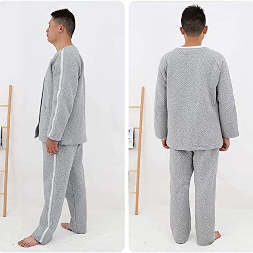 Zipper Patient Pants Patient Care Clothes, Paralysis Clothing, Incontinence Trousers Catheter Trousers, Easy to Wear and Take Off, Paralysis Long Time Bedridden Wheelchair(Size:L)
