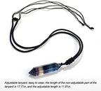 Apengshi Natural Healing Crystal Double Pointed Pendants Natural Crystal Quartz Necklace 6 Faceted Chakra Crystal Wand Energy Stone Necklace Pendant Meditation Balance Reiki Gifts