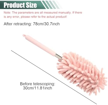 2PCS Car Interior Duster, Soft Chenille Detailing Brush with Extension Pole, Washable Long Handle Cleaning Duster Tool for Auto Dash Vent Window, Universal Home Car Cleaning Supplies (Pink)