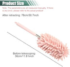 2PCS Car Interior Duster, Soft Chenille Detailing Brush with Extension Pole, Washable Long Handle Cleaning Duster Tool for Auto Dash Vent Window, Universal Home Car Cleaning Supplies (Pink)