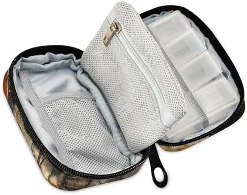Pill Organizer Case American Steam Train Print, Pill Box 7 Days Portable Weekly Pill Purse Pouch