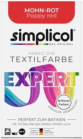 Simplicol Textile Paint Expert for Creative, Simple, Poppy Red 1703 Washing Machine or Manual Dyeing