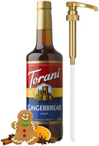 Torani Coffee Syrup, Gingerbread Flavoring for Drinks, Pump Included, 25.4 Fl Oz