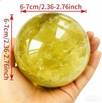Natural Stone Crystal Sphere Feng Shui Home Decoration Ball Positive Energy Scrying Orb for Meditation Tool for Spiritual Space Purification Globe Diameter 6-7cm Citrine Sphere