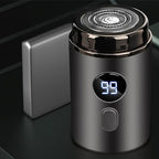 Small Electric Shaver - Travel-Sized Beard Trimmer with Digital Display, Rechargeable Face Shaver | Portable Shaving Kit for Dad, Boyfriend, Husband, Compact Electric Shaver for Easy Grooming