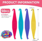 OBTANIM 50 Pcs Colorful Disposable Plastic Braces Elastic Rubber Bands Placers Tool for Braces Dental Orthodontic
