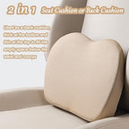 2 in 1 Wedge Car Cushions or Lumbar Support for Driving - 3.5 Inches Soft Memory Foam Driver Seat Cushion for Car Truck - Comfort Coccyx Cushion for Tailbone & Back Pain Relief, Beige