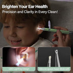 15 Pack Ear Wax Removal Tool Kit with Light - LED Ear Cleaning Kit, Ear Wax Removal for Kids and Adults, Ear Cleaning Tool, Ear Picker Spoon & Ear Tweezers & Spiral Spring Ear Spoon Green